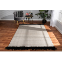 Baxton Studio Dalston-Beige-Rug Baxton Studio Dalston Modern and Contemporary Beige and Black Handwoven Wool Blend Area Rug